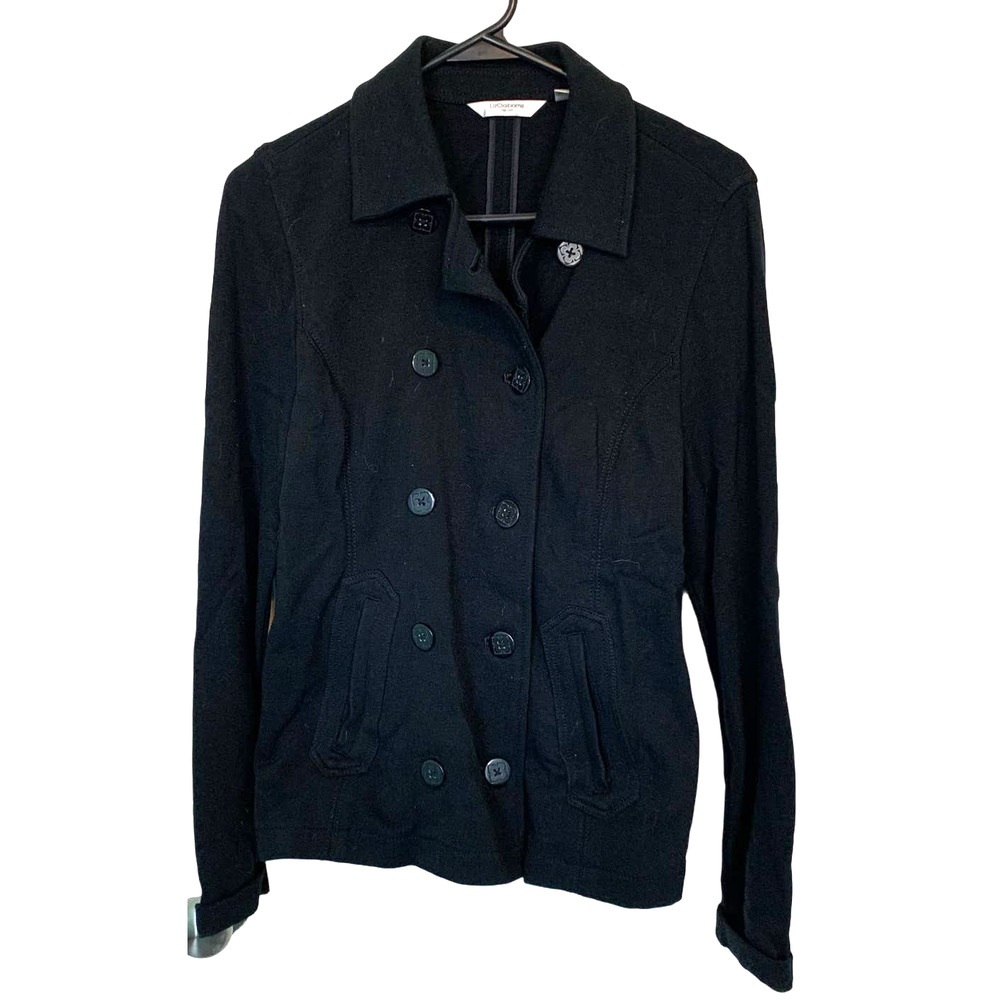 Liz Claiborne Women's Large Black Double Breasted Blazer Jacket